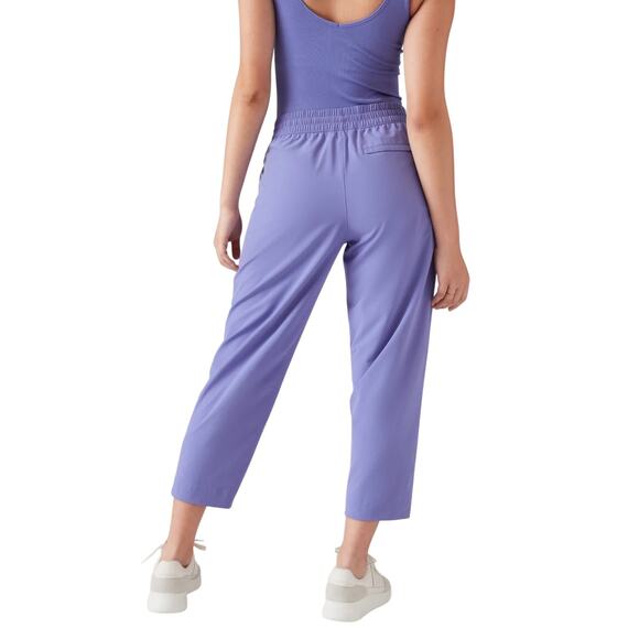 Athleta Arrival Cropped Pants Purple Women's 6 Athleisure Minimalist Travel - Picture 2 of 16